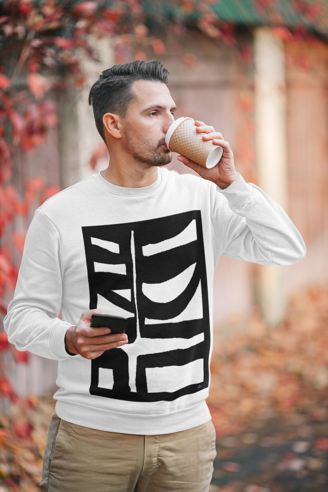 Abstract Sweatshirt - Abstract Sweatshirt BI - 500 in Black or White Cotton Blend at Miami Abstract Inc.