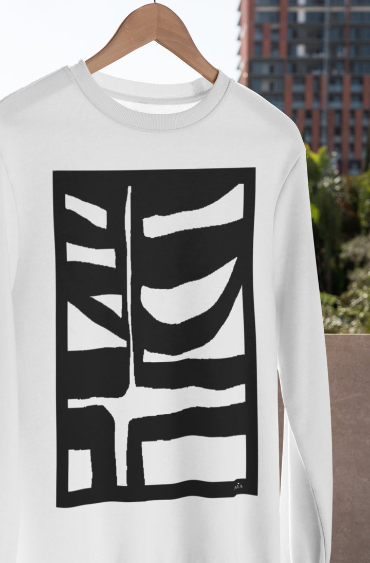 Abstract Sweatshirt - Abstract Sweatshirt BI - 500 in Black or White Cotton Blend at Miami Abstract Inc.