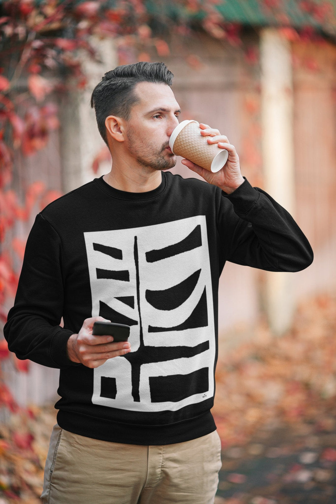 Abstract Sweatshirt - Abstract Sweatshirt BI - 500 in Black or White Cotton Blend at Miami Abstract Inc.