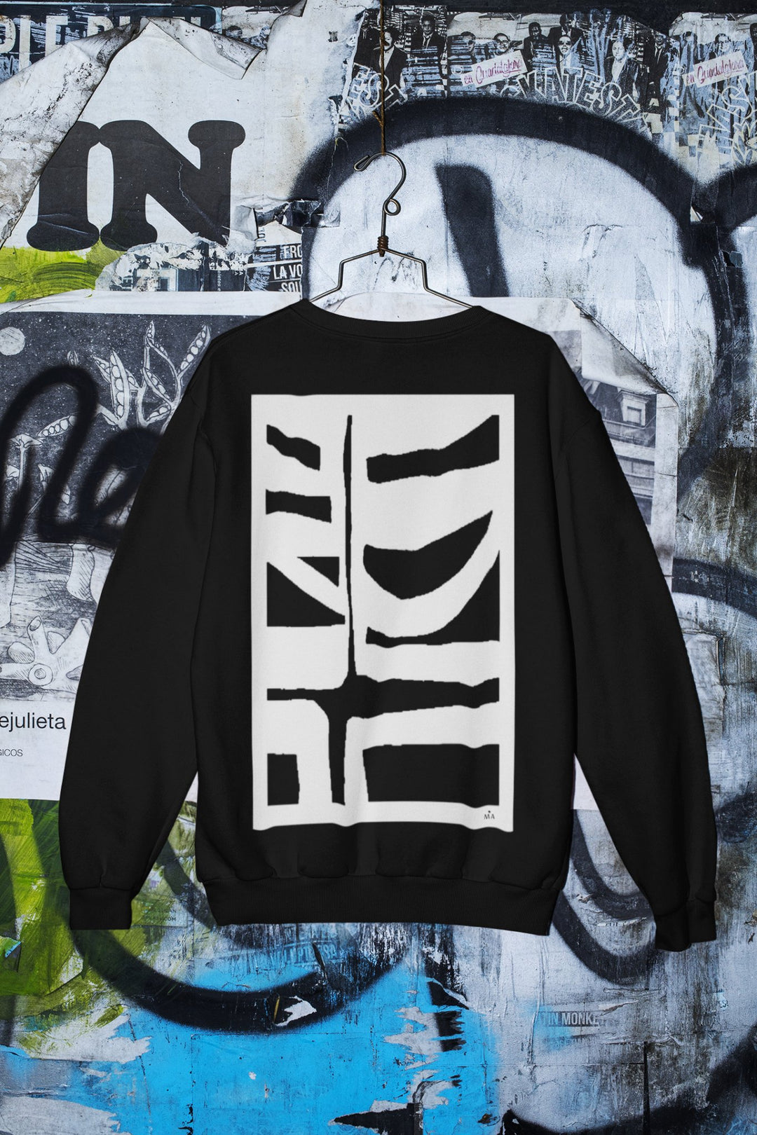 Abstract Sweatshirt - Abstract Sweatshirt BI - 500 in Black or White Cotton Blend at Miami Abstract Inc.