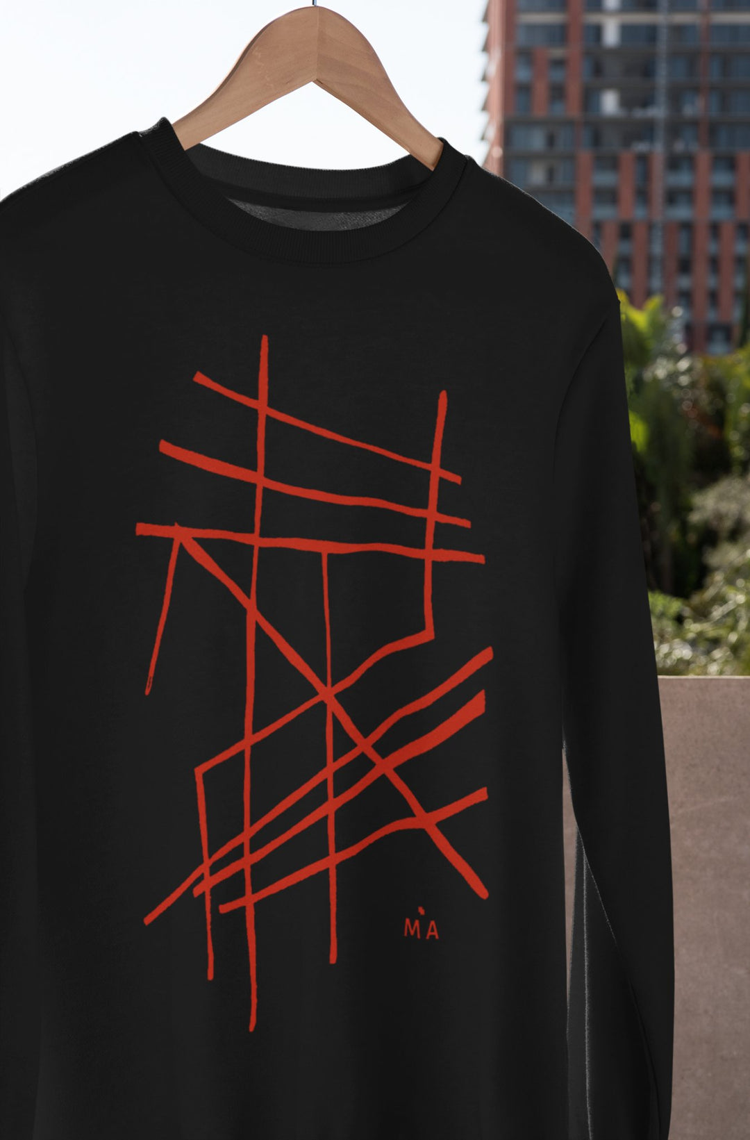 Abstract Sweatshirt - Abstract Sweatshirt Clamus in Black or White Cotton Blend at Miami Abstract Inc.