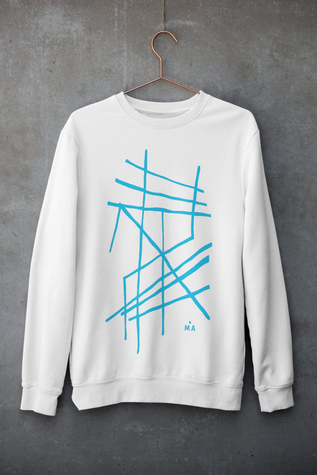 Abstract Sweatshirt - Abstract Sweatshirt Clamus in Black or White Cotton Blend at Miami Abstract Inc.