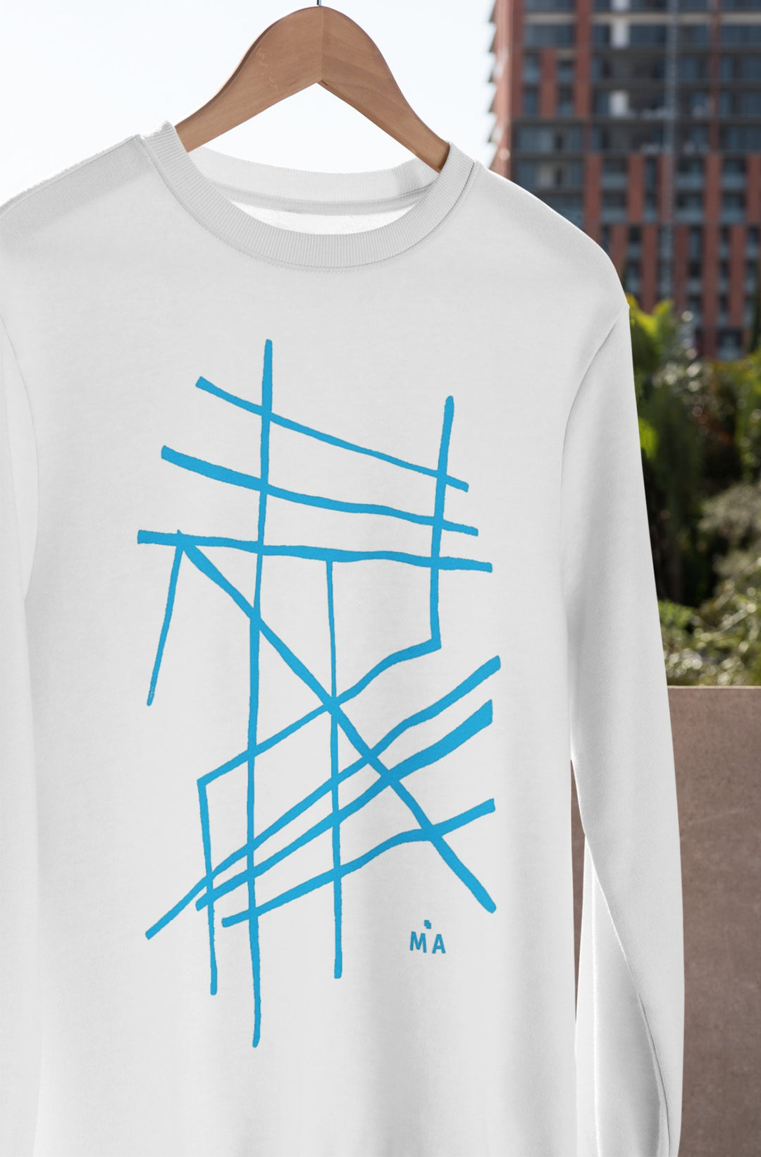 Abstract Sweatshirt - Abstract Sweatshirt Clamus in Black or White Cotton Blend at Miami Abstract Inc.