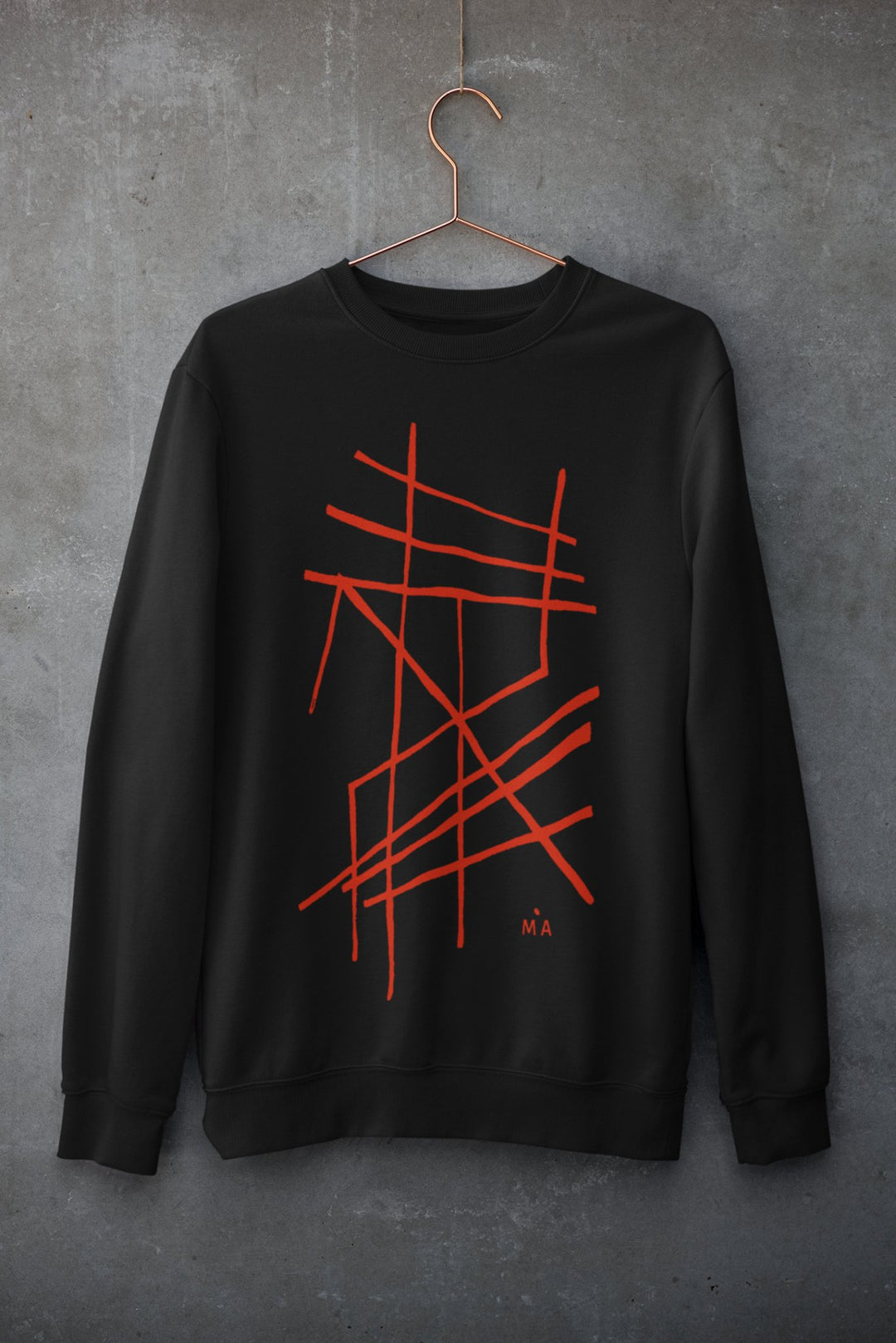 Abstract Sweatshirt - Abstract Sweatshirt Clamus in Black or White Cotton Blend at Miami Abstract Inc.