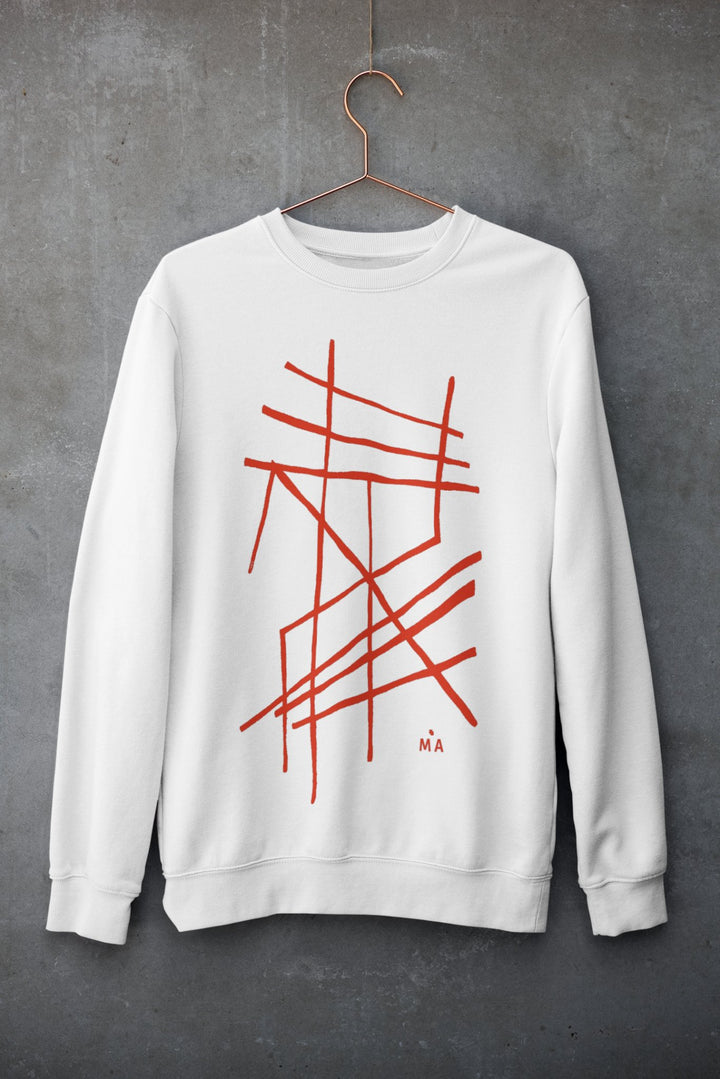 Abstract Sweatshirt - Abstract Sweatshirt Clamus in Black or White Cotton Blend at Miami Abstract Inc.