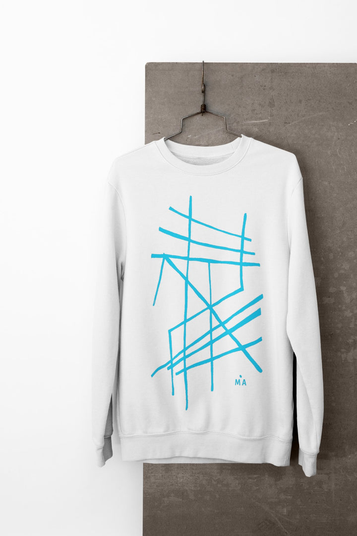 Abstract Sweatshirt - Abstract Sweatshirt Clamus in Black or White Cotton Blend at Miami Abstract Inc.