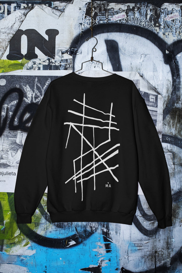 Abstract Sweatshirt - Abstract Sweatshirt Clamus in Black or White Cotton Blend at Miami Abstract Inc.