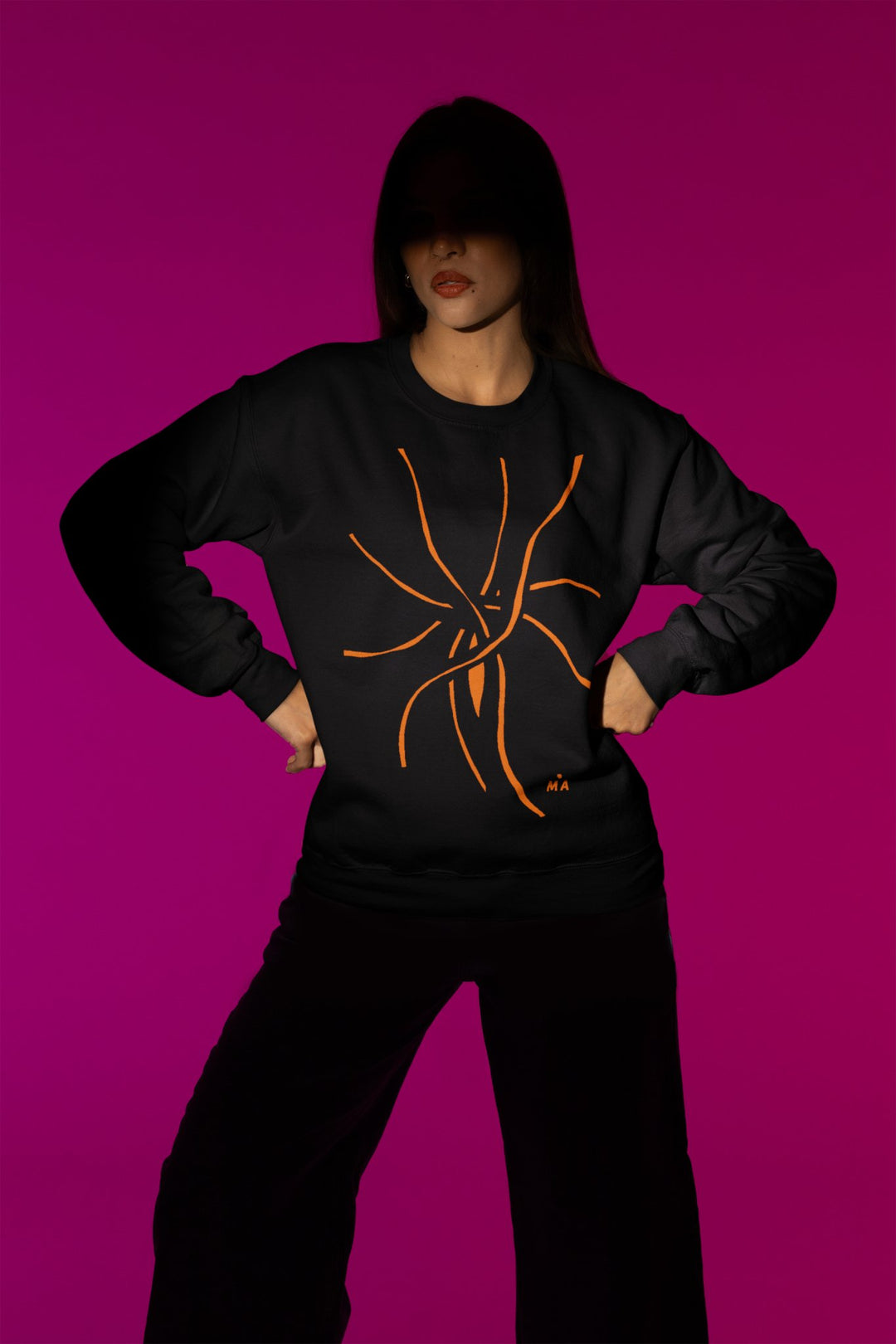 Abstract Sweatshirt - Abstract Sweatshirt NGU in Black Cotton Blend at Miami Abstract Inc.