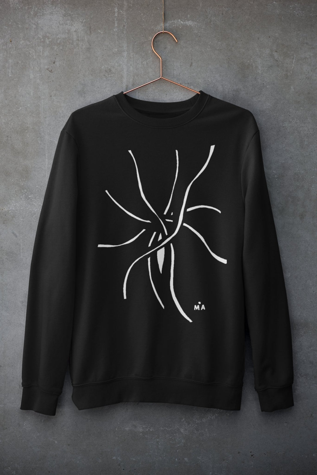 Abstract Sweatshirt - Abstract Sweatshirt NGU in Black Cotton Blend at Miami Abstract Inc.