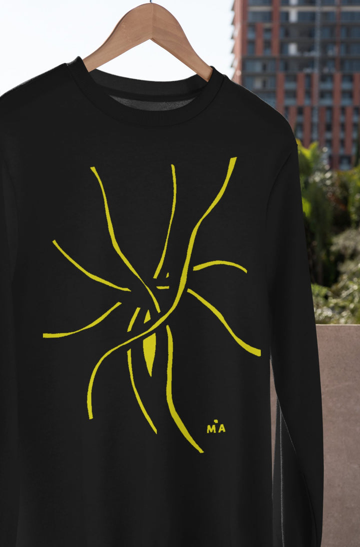 Abstract Sweatshirt - Abstract Sweatshirt NGU in Black Cotton Blend at Miami Abstract Inc.