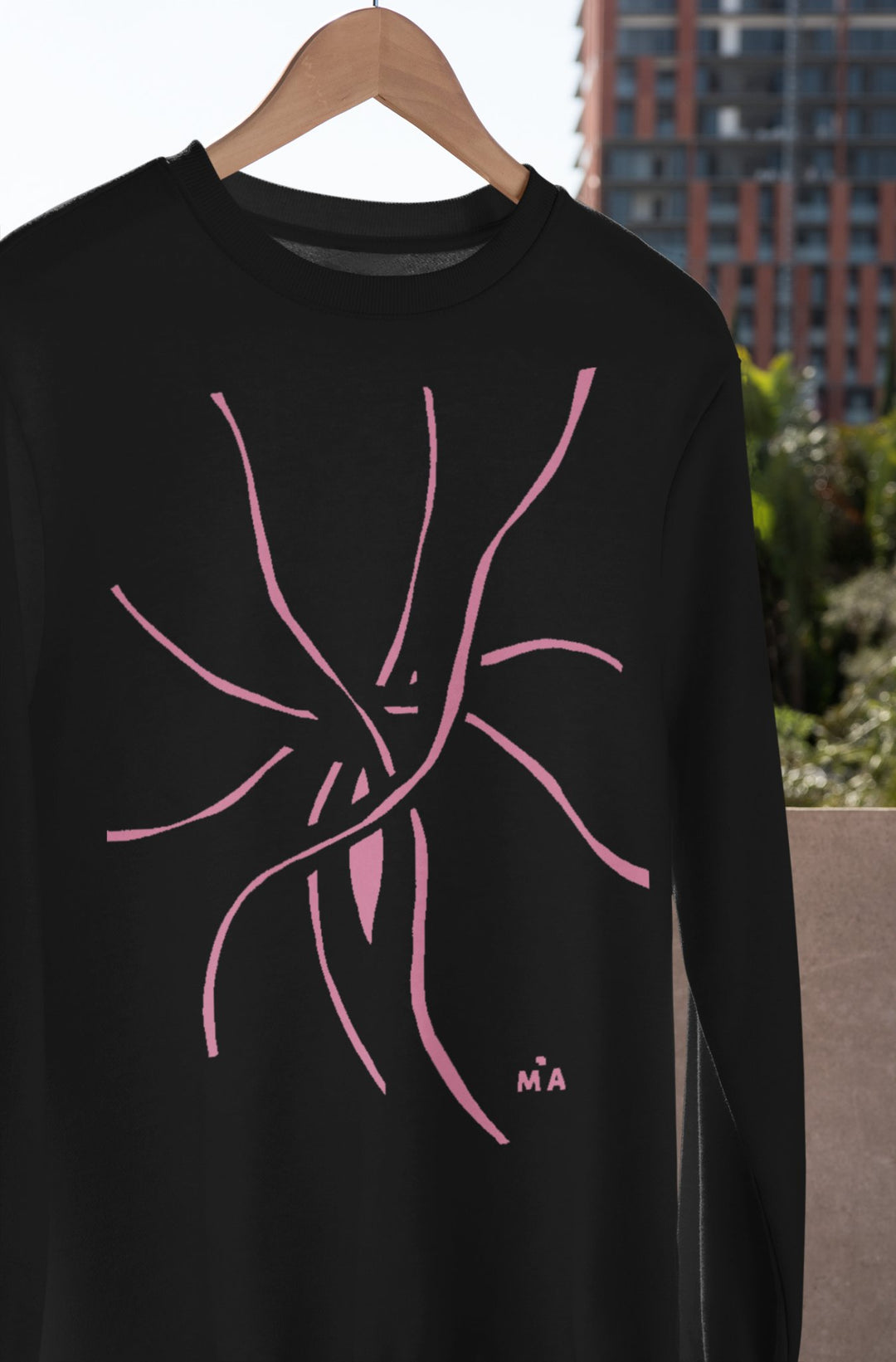 Abstract Sweatshirt - Abstract Sweatshirt NGU in Black Cotton Blend at Miami Abstract Inc.