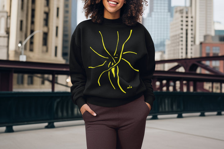 Abstract Sweatshirt - Abstract Sweatshirt NGU in Black Cotton Blend at Miami Abstract Inc.