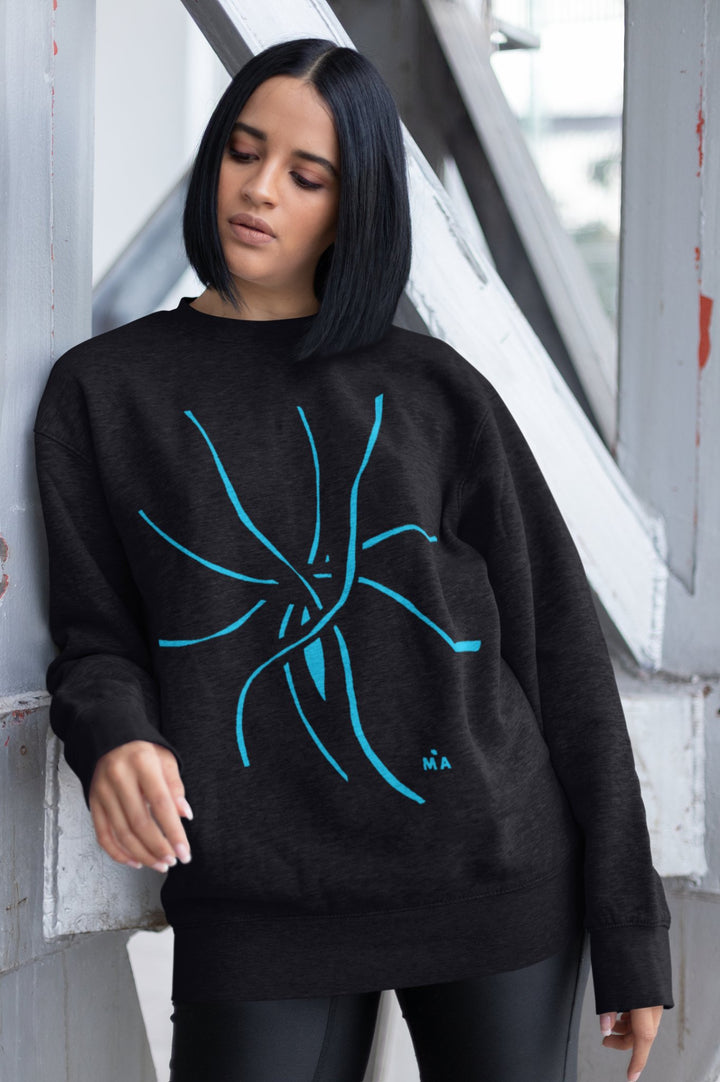 Abstract Sweatshirt - Abstract Sweatshirt NGU in Black Cotton Blend at Miami Abstract Inc.