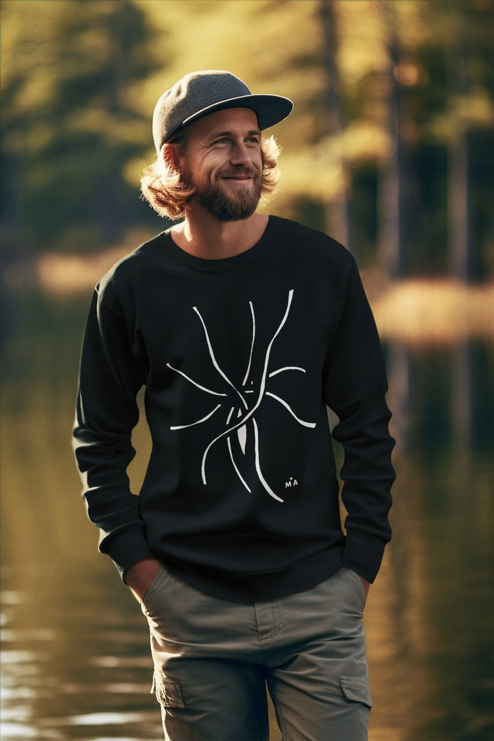 Abstract Sweatshirt - Abstract Sweatshirt NGU in Black Cotton Blend at Miami Abstract Inc.