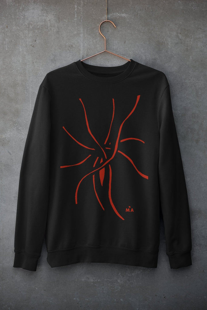 Abstract Sweatshirt - Abstract Sweatshirt NGU in Black Cotton Blend at Miami Abstract Inc.