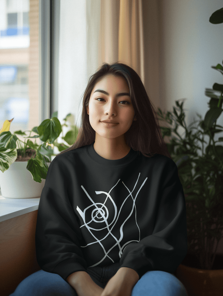 Abstract Sweatshirt - Abstract Sweatshirt Siv in Black Cotton Blend at Miami Abstract Inc.