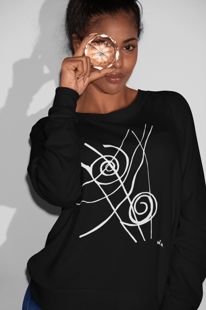 Abstract Sweatshirt - Abstract Sweatshirt Siv in Black Cotton Blend at Miami Abstract Inc.