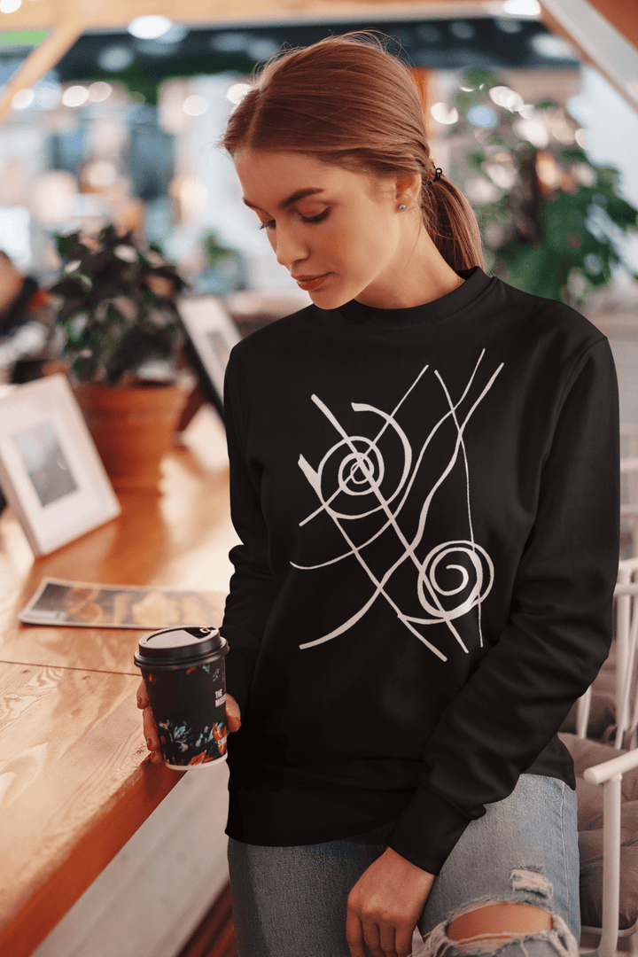 Abstract Sweatshirt - Abstract Sweatshirt Siv in Black Cotton Blend at Miami Abstract Inc.