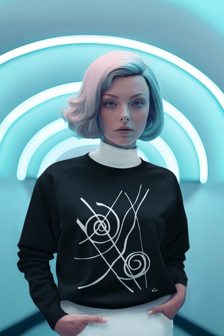 Abstract Sweatshirt - Abstract Sweatshirt Siv in Black Cotton Blend at Miami Abstract Inc.