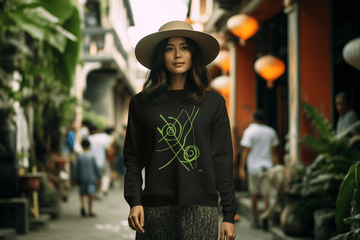 Abstract Sweatshirt - Abstract Sweatshirt Siv in Black Cotton Blend at Miami Abstract Inc.