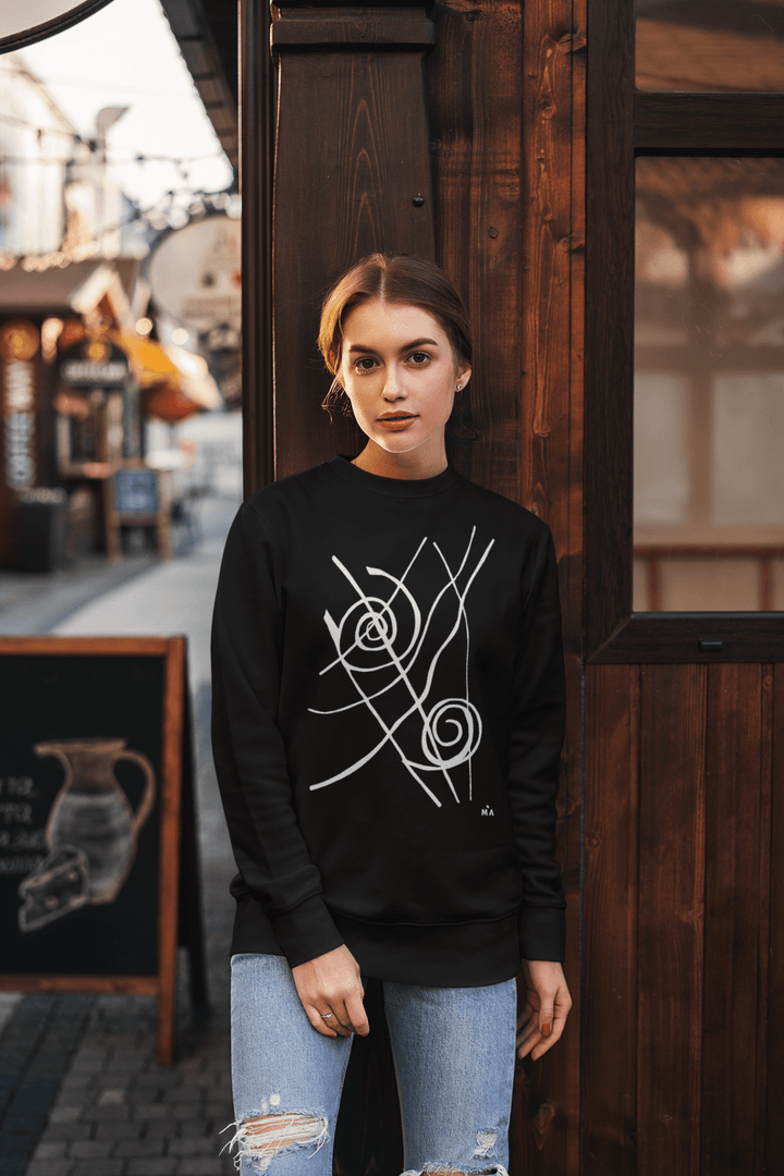 Abstract Sweatshirt - Abstract Sweatshirt Siv in Black Cotton Blend at Miami Abstract Inc.