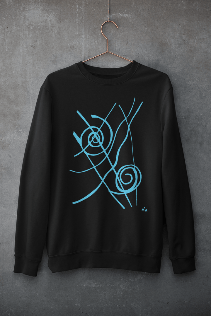 Abstract Sweatshirt - Abstract Sweatshirt Siv in Black Cotton Blend at Miami Abstract Inc.