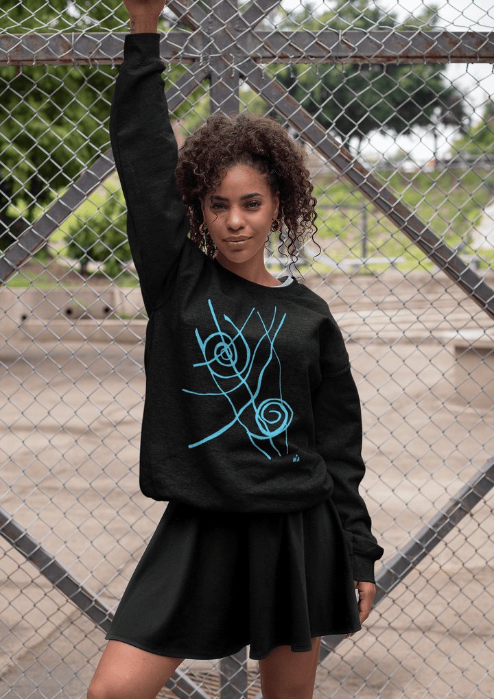 Abstract Sweatshirt - Abstract Sweatshirt Siv in Black Cotton Blend at Miami Abstract Inc.