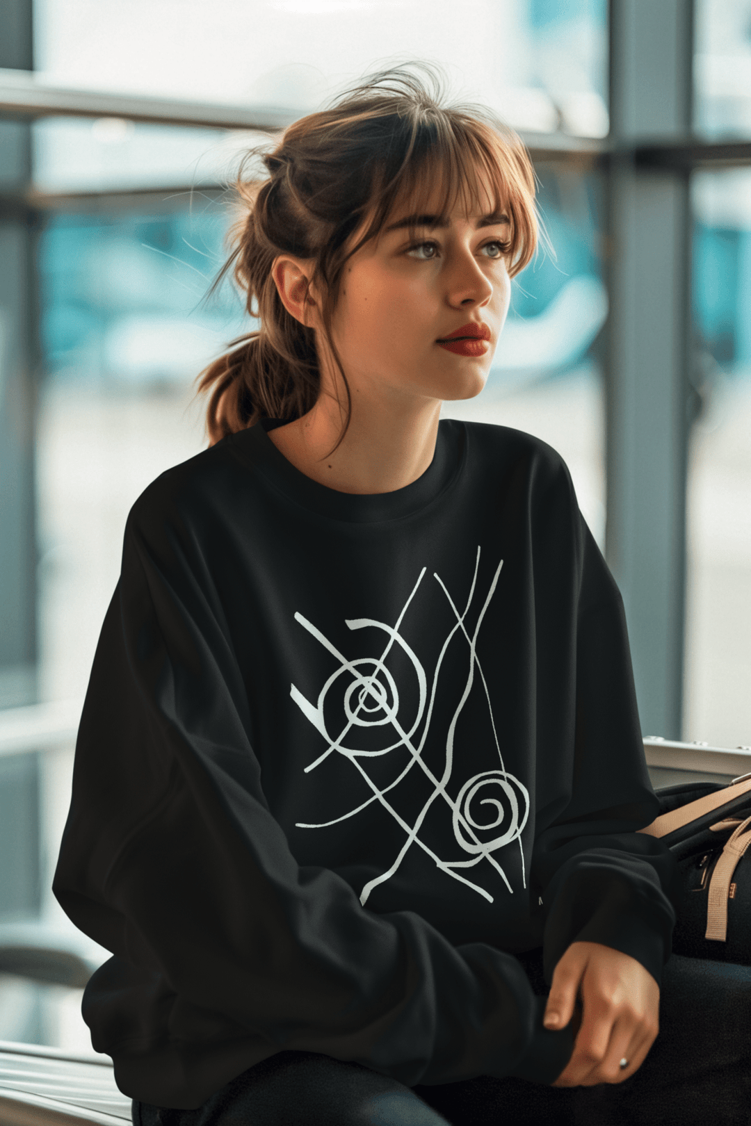 Abstract Sweatshirt - Abstract Sweatshirt Siv in Black Cotton Blend at Miami Abstract Inc.