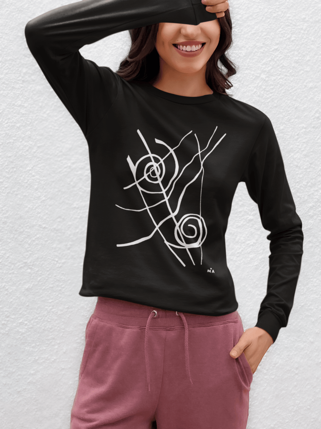 Abstract Sweatshirt - Abstract Sweatshirt Siv in Black Cotton Blend at Miami Abstract Inc.