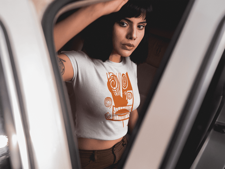 Abstract T-Shirt - Abstract Crop Tee — Gunter Minimalist Graphic Art Top at Miami Abstract Inc.