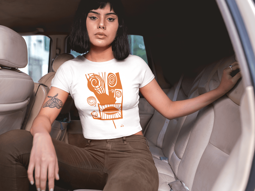 Abstract T-Shirt - Abstract Crop Tee — Gunter Minimalist Graphic Art Top at Miami Abstract Inc.