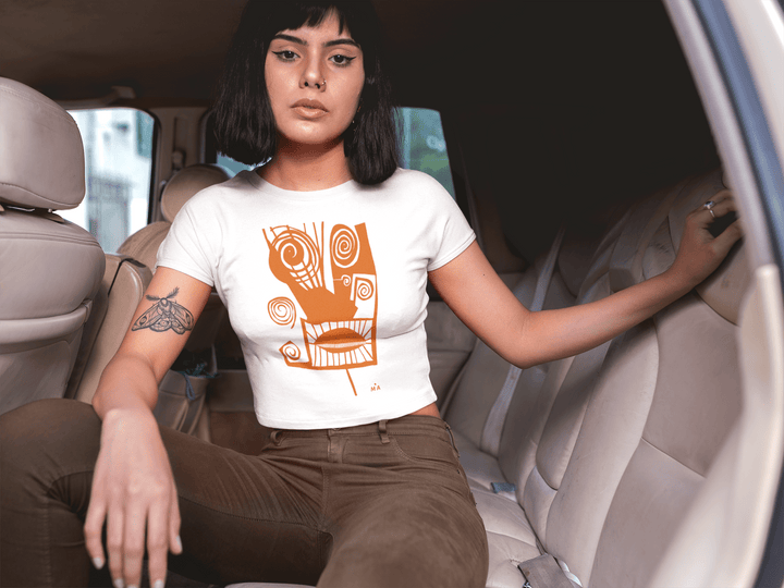 Abstract T-Shirt - Abstract Crop Tee — Gunter Minimalist Graphic Art Top at Miami Abstract Inc.