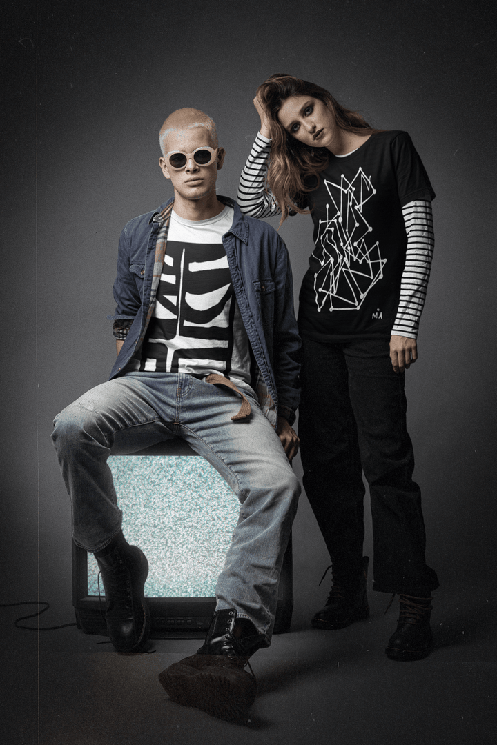 Abstract T-Shirt - Abstract T-Shirt BI - 500 in Black or White at Miami Abstract Inc.