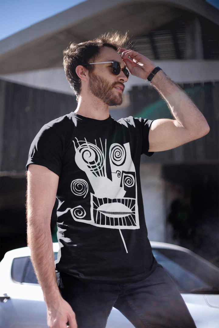 Abstract T-Shirt - Abstract T-Shirt Gunter in Black at Miami Abstract Inc.