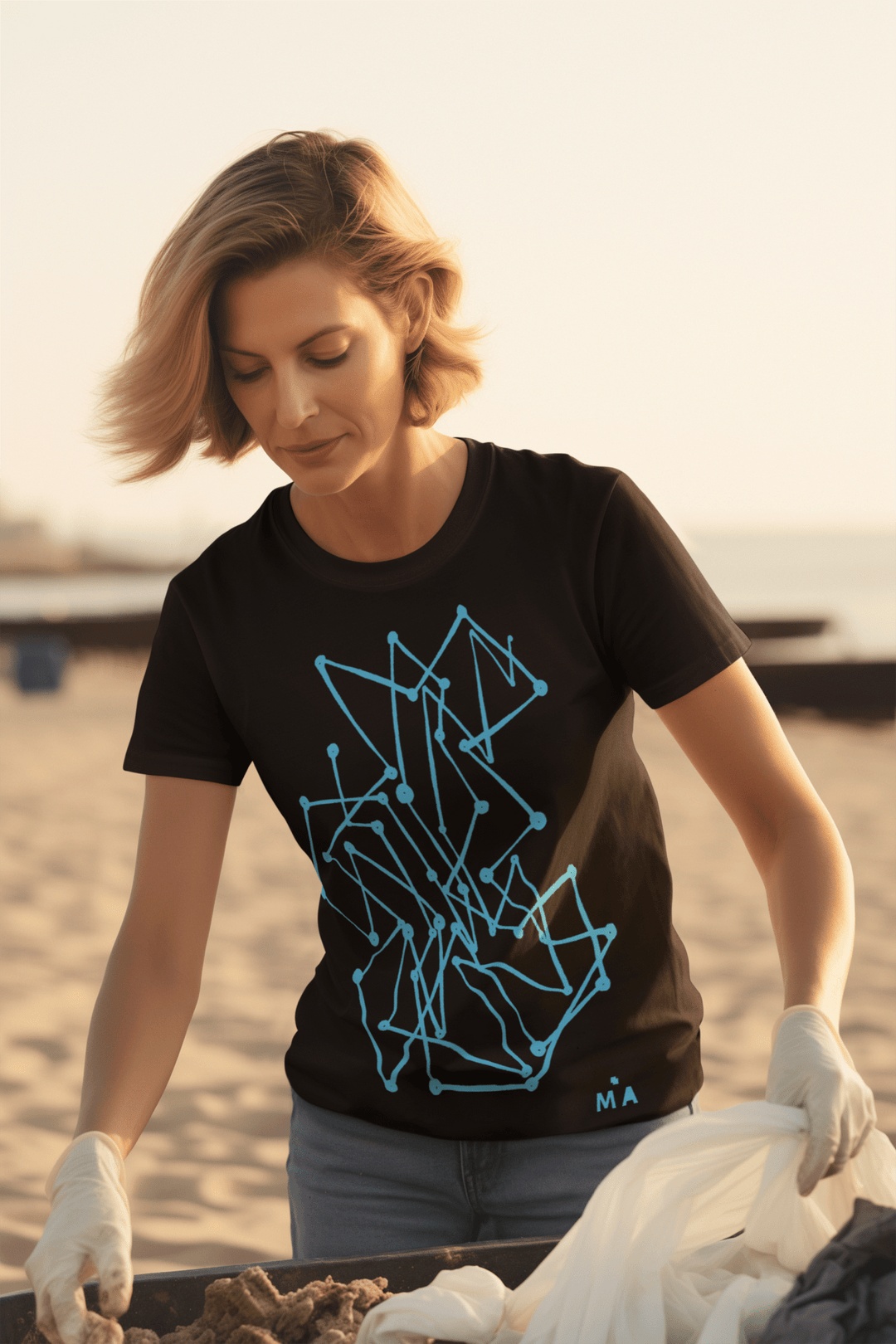 Abstract T-Shirt - Abstract T-Shirt MBC Color Fill in Black or White Cotton or Polyester at Miami Abstract Inc.