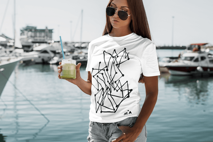 Abstract T-Shirt - Abstract T-Shirt MBC Color Fill in Black or White Cotton or Polyester at Miami Abstract Inc.