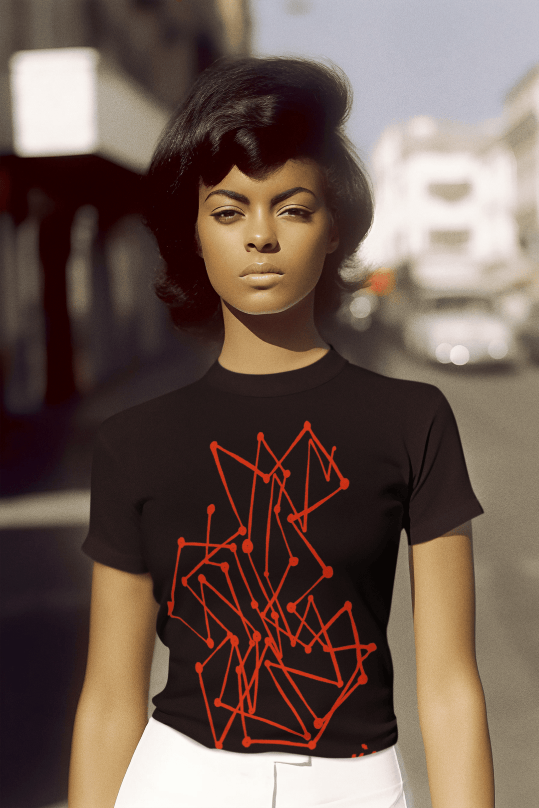 Abstract T-Shirt - Abstract T-Shirt MBC Color Fill in Black or White Cotton or Polyester at Miami Abstract Inc.