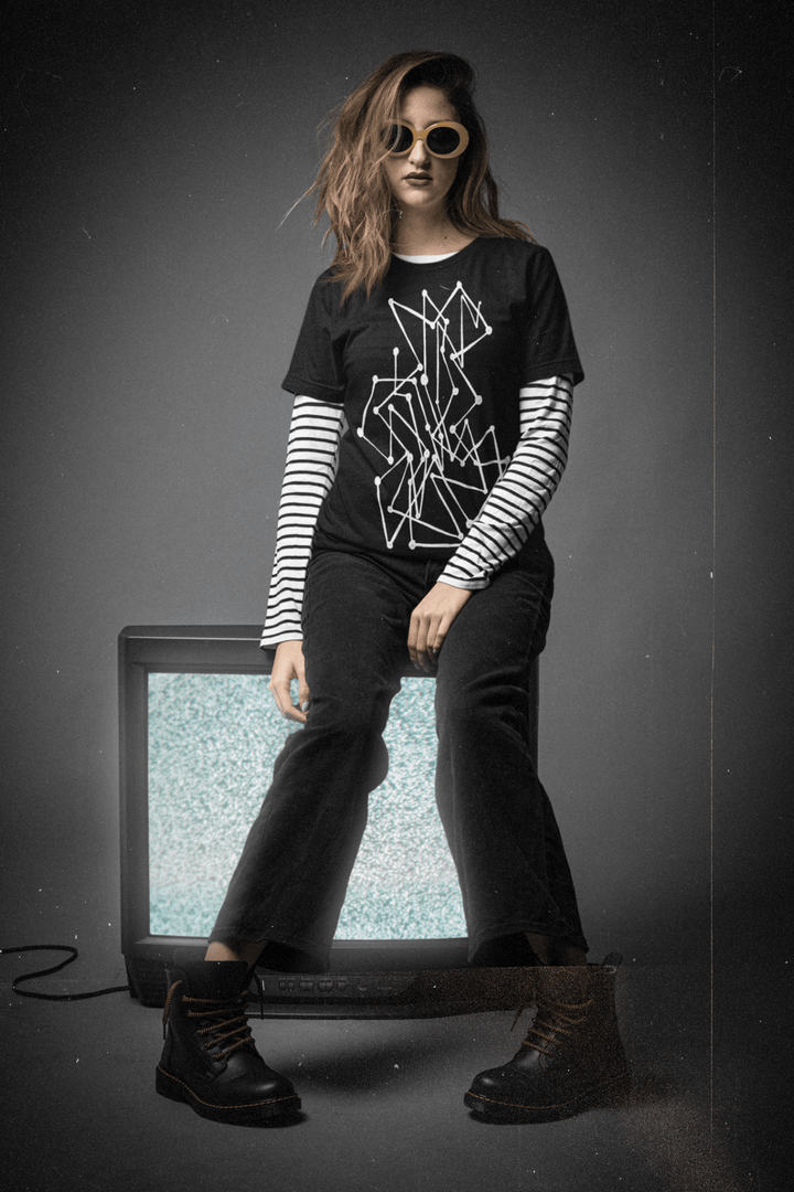 Abstract T-Shirt - Abstract T-Shirt MBC Color Fill in Black or White Cotton or Polyester at Miami Abstract Inc.