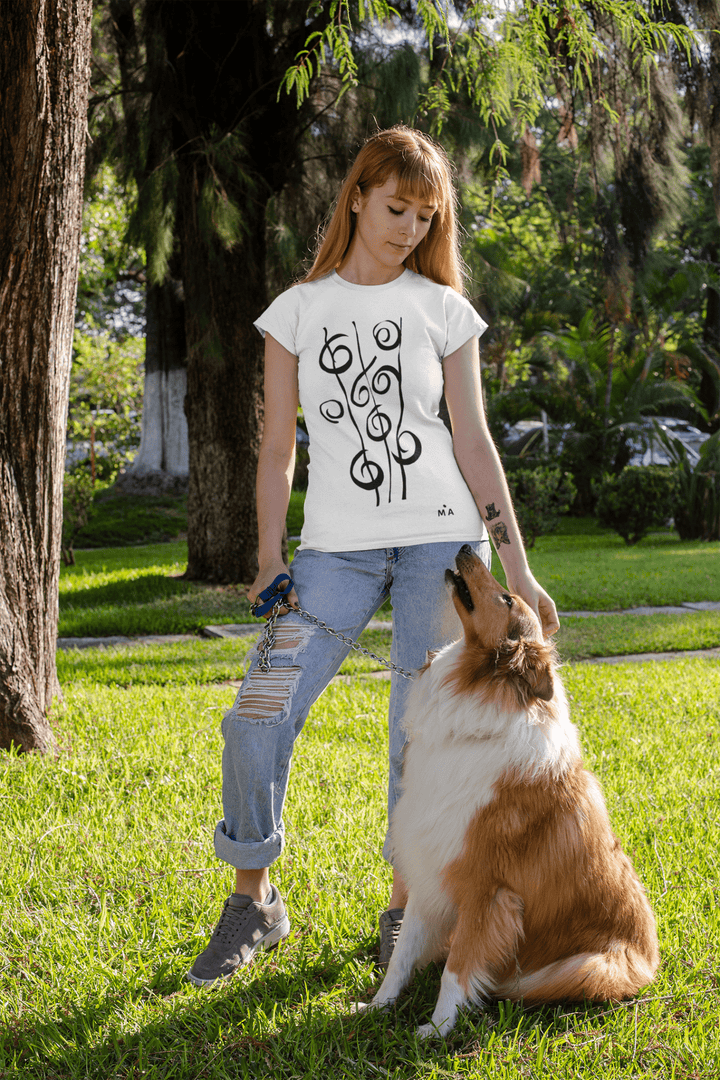 Abstract T-Shirt - Abstract T-Shirt Reeds in Black or White Cotton or Polyester at Miami Abstract Inc.