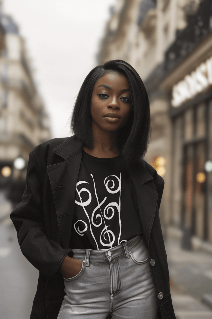 Abstract T-Shirt - Abstract T-Shirt Reeds in Black or White Cotton or Polyester at Miami Abstract Inc.