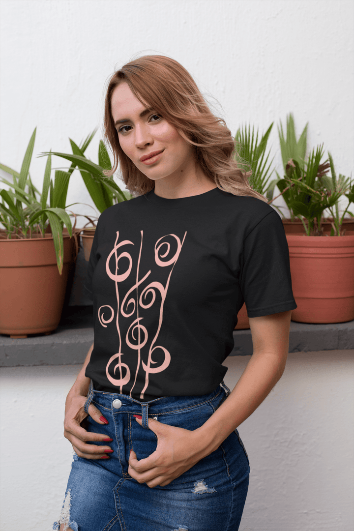 Abstract T-Shirt - Abstract T-Shirt Reeds in Black or White Cotton or Polyester at Miami Abstract Inc.