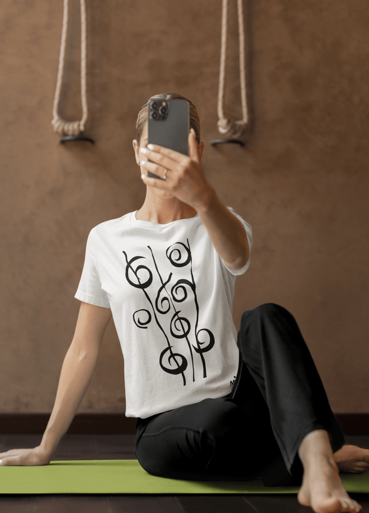 Abstract T-Shirt - Abstract T-Shirt Reeds in Black or White Cotton or Polyester at Miami Abstract Inc.