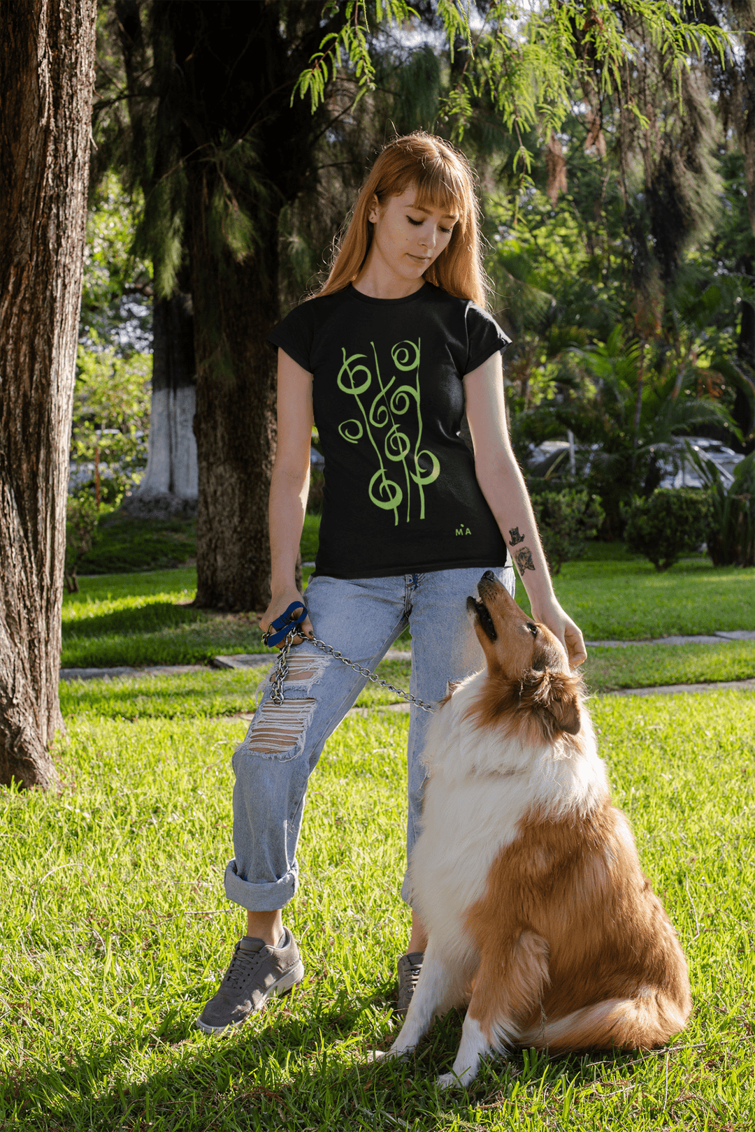 Abstract T-Shirt - Abstract T-Shirt Reeds in Black or White Cotton or Polyester at Miami Abstract Inc.