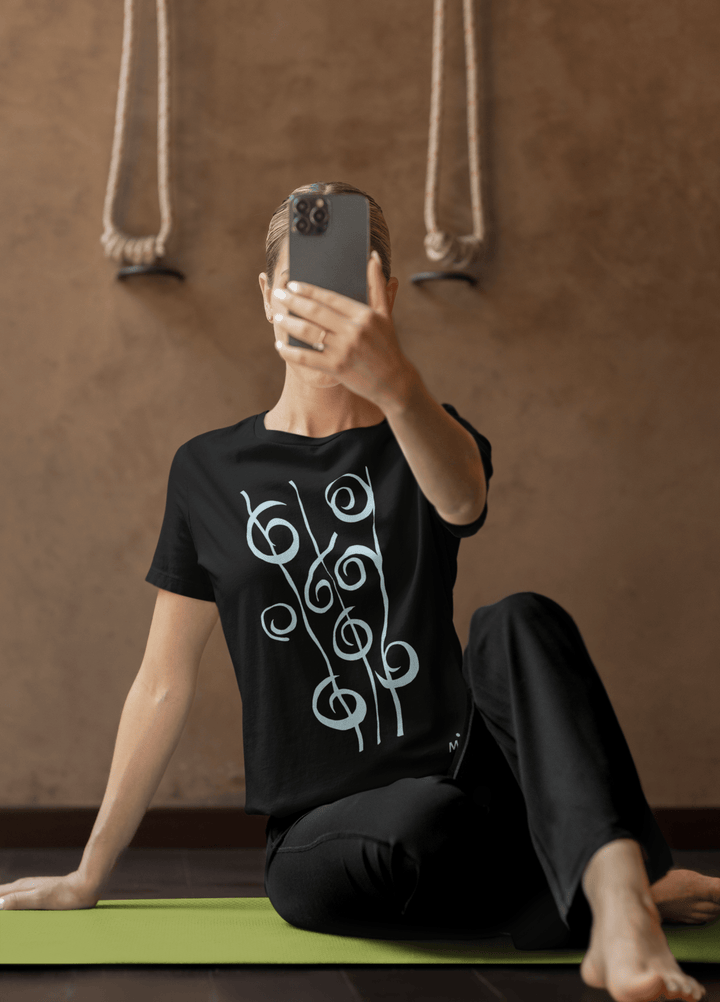 Abstract T-Shirt - Abstract T-Shirt Reeds in Black or White Cotton or Polyester at Miami Abstract Inc.