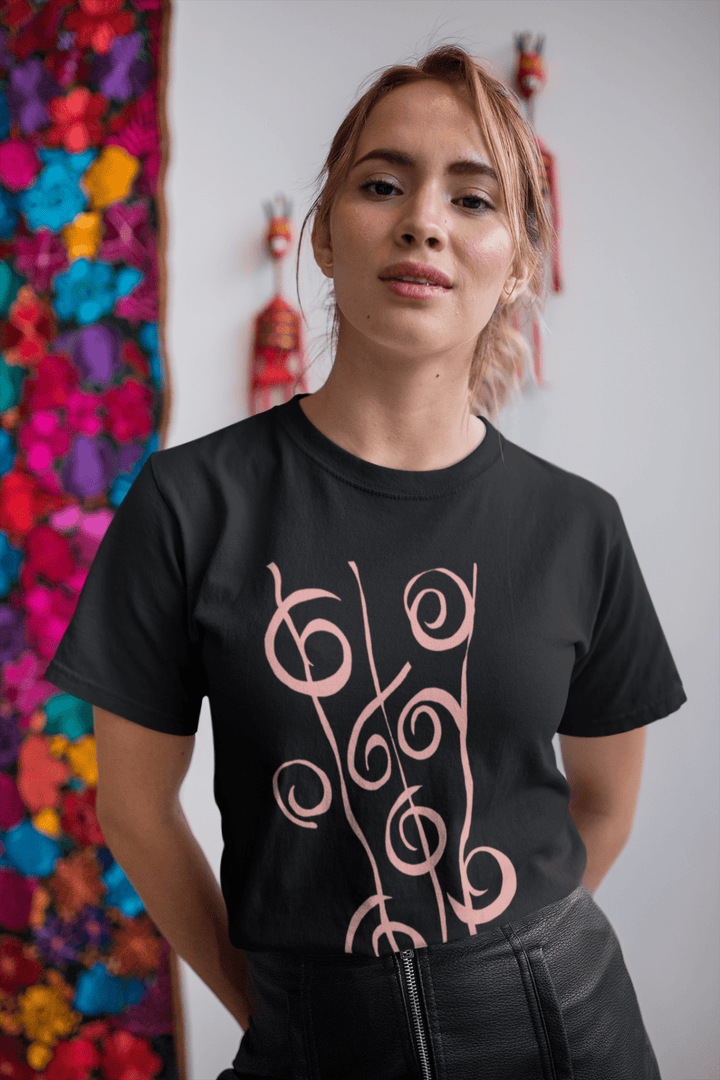 Abstract T-Shirt - Abstract T-Shirt Reeds in Black or White Cotton or Polyester at Miami Abstract Inc.