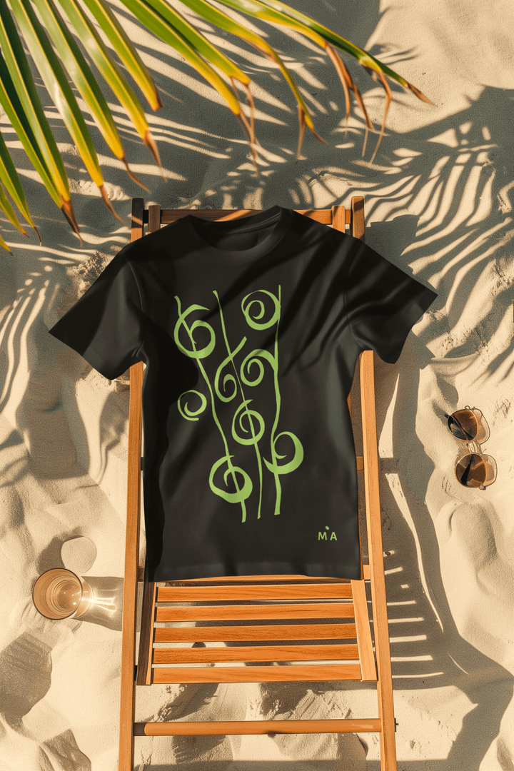 Abstract T-Shirt - Abstract T-Shirt Reeds in Black or White Cotton or Polyester at Miami Abstract Inc.