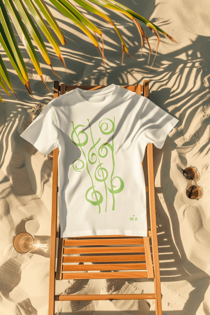 Abstract T-Shirt - Abstract T-Shirt Reeds in Black or White Cotton or Polyester at Miami Abstract Inc.