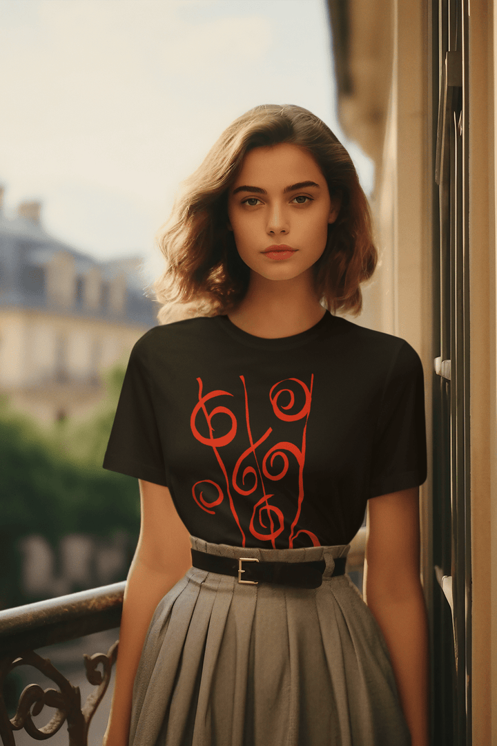 Abstract T-Shirt - Abstract T-Shirt Reeds in Black or White Cotton or Polyester at Miami Abstract Inc.