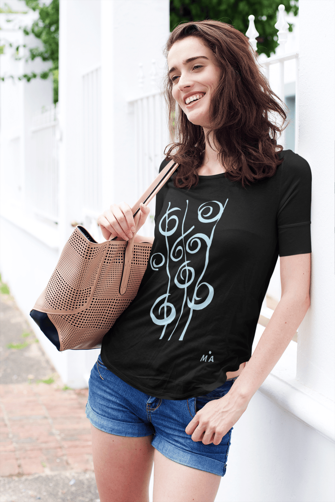 Abstract T-Shirt - Abstract T-Shirt Reeds in Black or White Cotton or Polyester at Miami Abstract Inc.