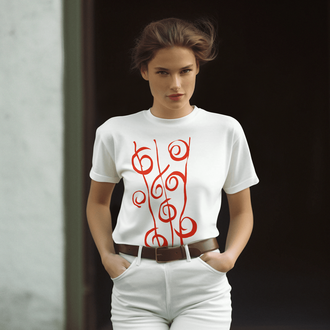 Abstract T-Shirt - Abstract T-Shirt Reeds in Black or White Cotton or Polyester at Miami Abstract Inc.